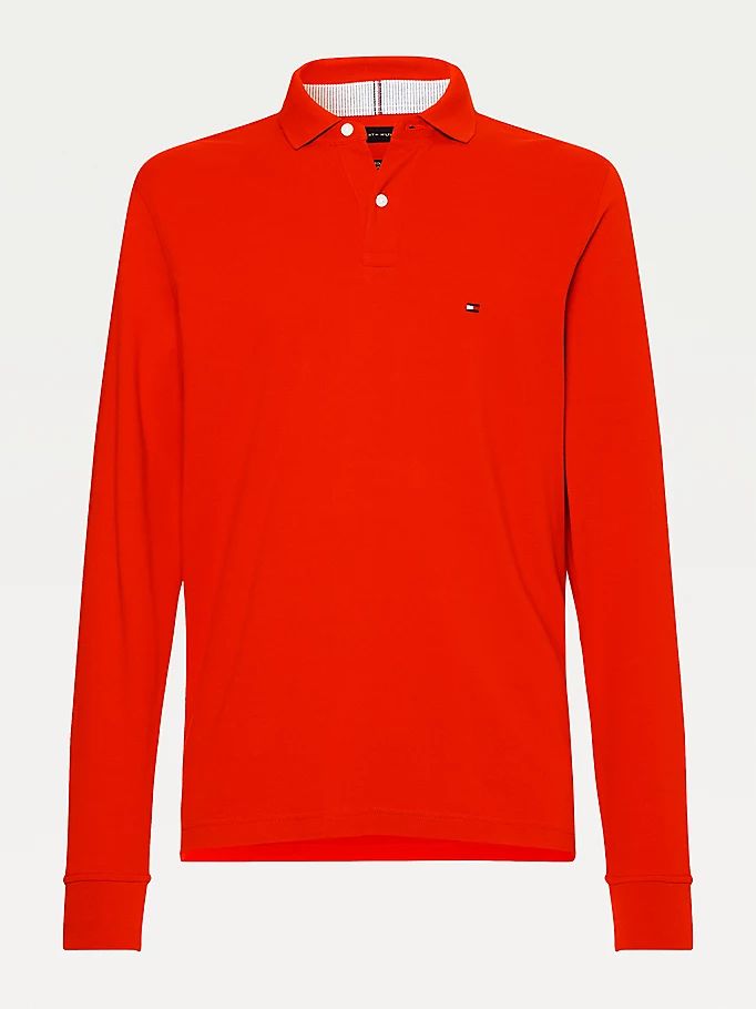 Tommy Hilfiger 1985 Th Flex Regular Fit Long Sleeve Polo T Skjorte Herre Oransje | SQUJZO-421