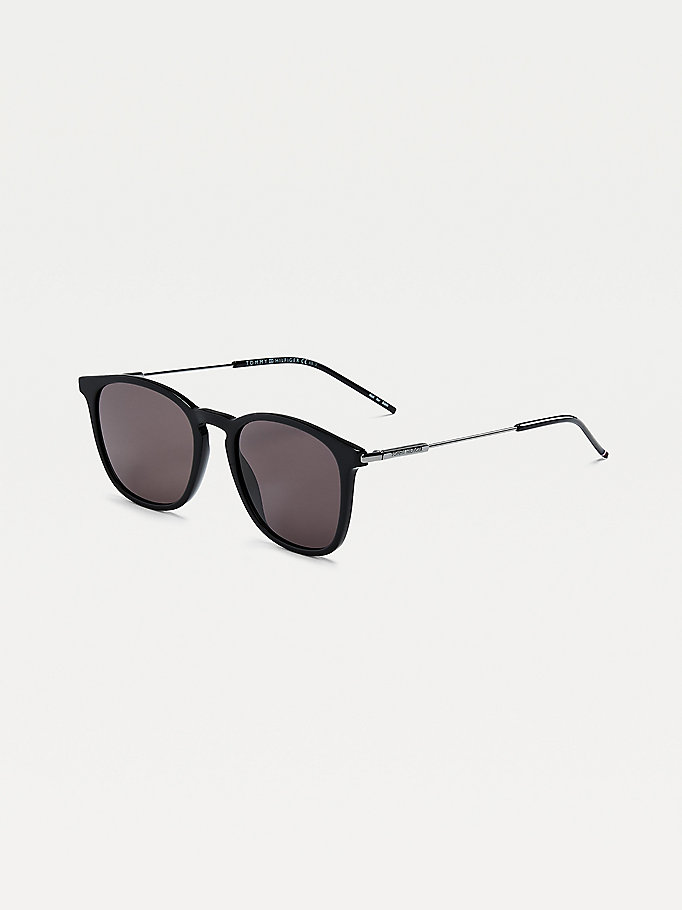 Tommy Hilfiger Acetate Rounded Square Solbriller Herre Svarte | QKRTHD-458