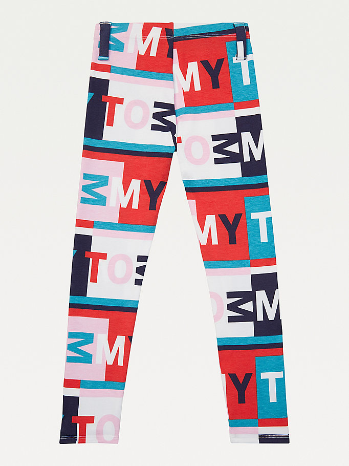 Tommy Hilfiger Adaptive All-Over Logo Print Leggings Bukse Jente Flerfarvede | FMDYPV-073