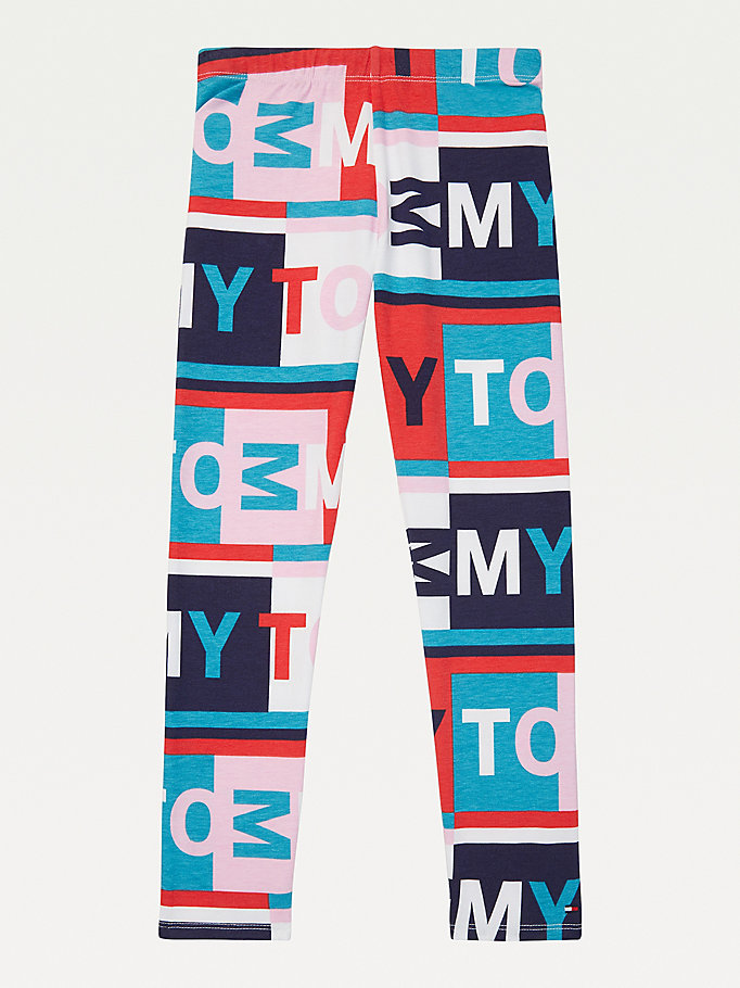 Tommy Hilfiger Adaptive All-Over Logo Print Leggings Bukse Jente Flerfarvede | FMDYPV-073