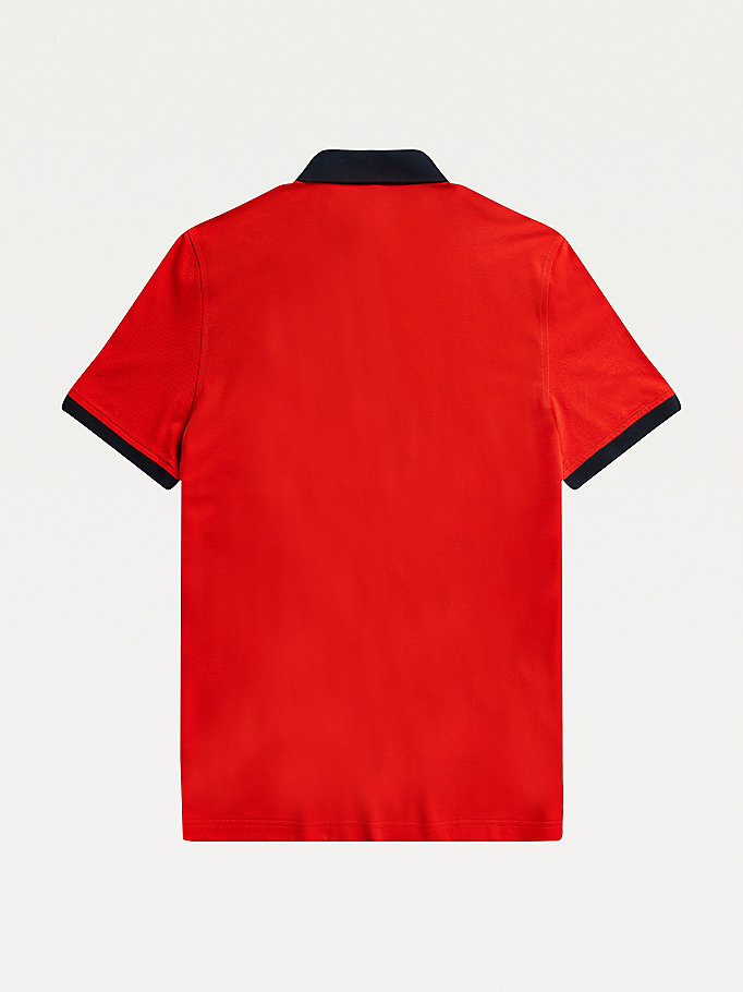 Tommy Hilfiger Adaptive Bomull Flag Custom Fit Polo T Skjorte Herre Rød | FDJQNL-501