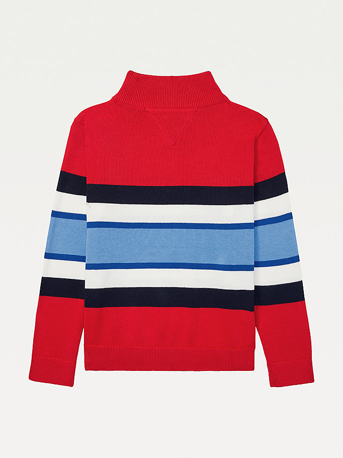 Tommy Hilfiger Adaptive Colour-Blocked Mock Jumper Gutt Rød | WVKLJH-945