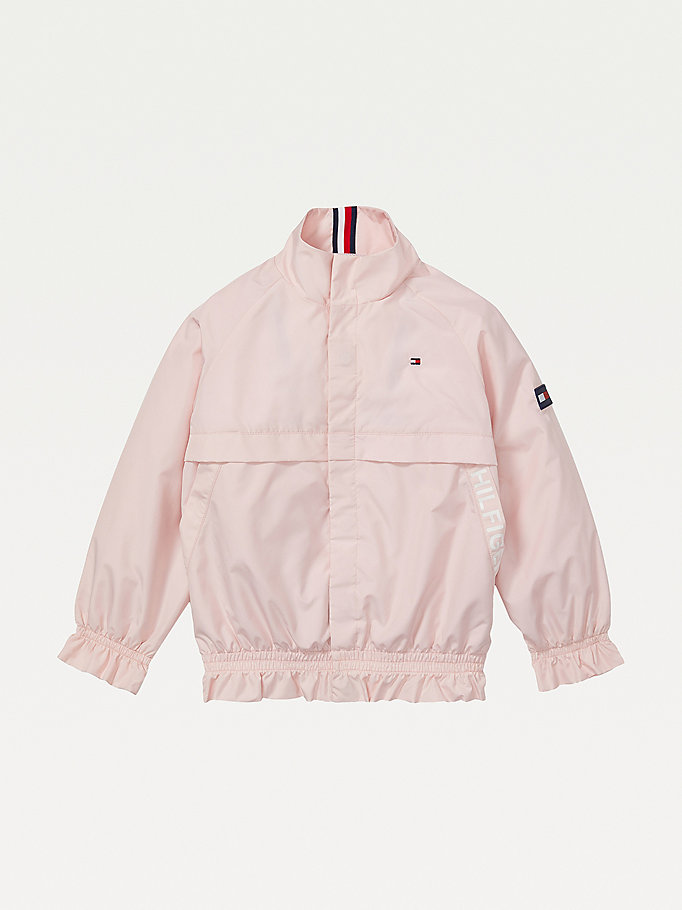 Tommy Hilfiger Adaptive Essential Lette Ruffle Jakke Jente Rosa | IRVSJD-781