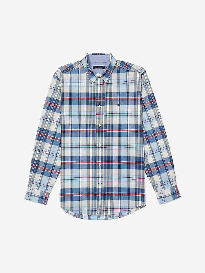 Tommy Hilfiger Adaptive Plaid Check Regular Fit Skjorte Herre Blå | ZYXPEC-740