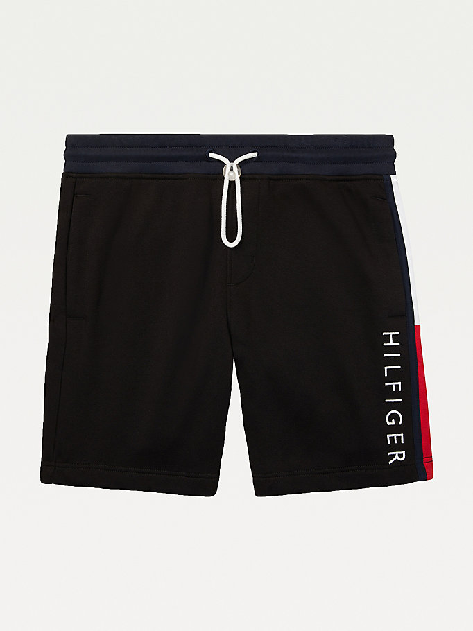 Tommy Hilfiger Adaptive Signature Sweat Shorts Herre Svarte | TDNUFM-281