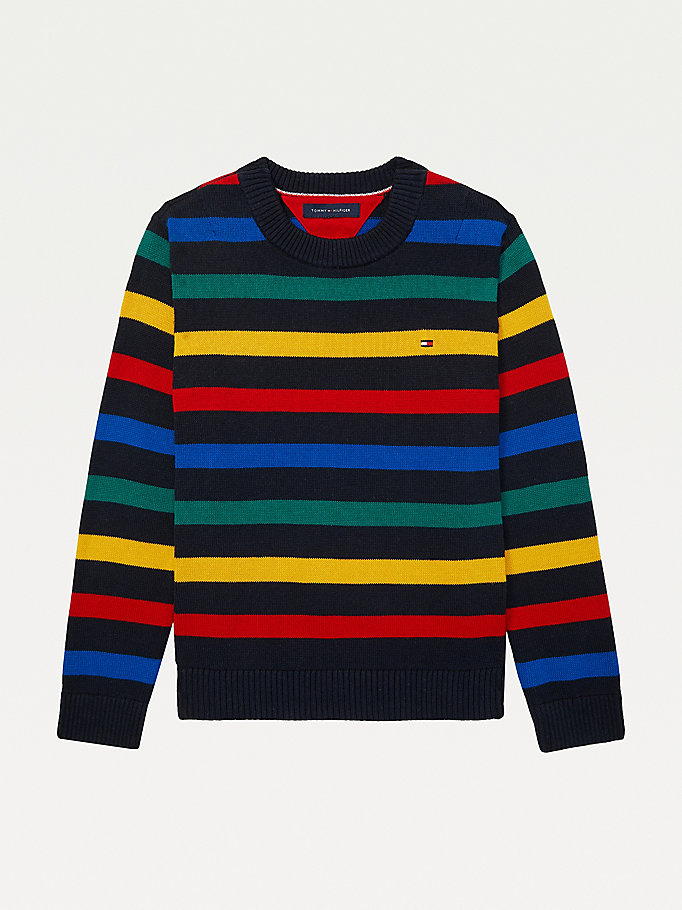 Tommy Hilfiger Adaptive Stripe Crew Neck Jumper Gutt Flerfarvede | THBVJD-769