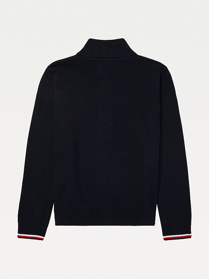 Tommy Hilfiger Adaptive Stripe Flag Mock Jumper Gutt Blå | BEGQRI-824