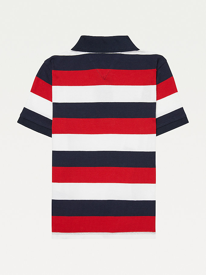 Tommy Hilfiger Adaptive Stripe Polo T Skjorte Gutt Blå | USVMIH-573