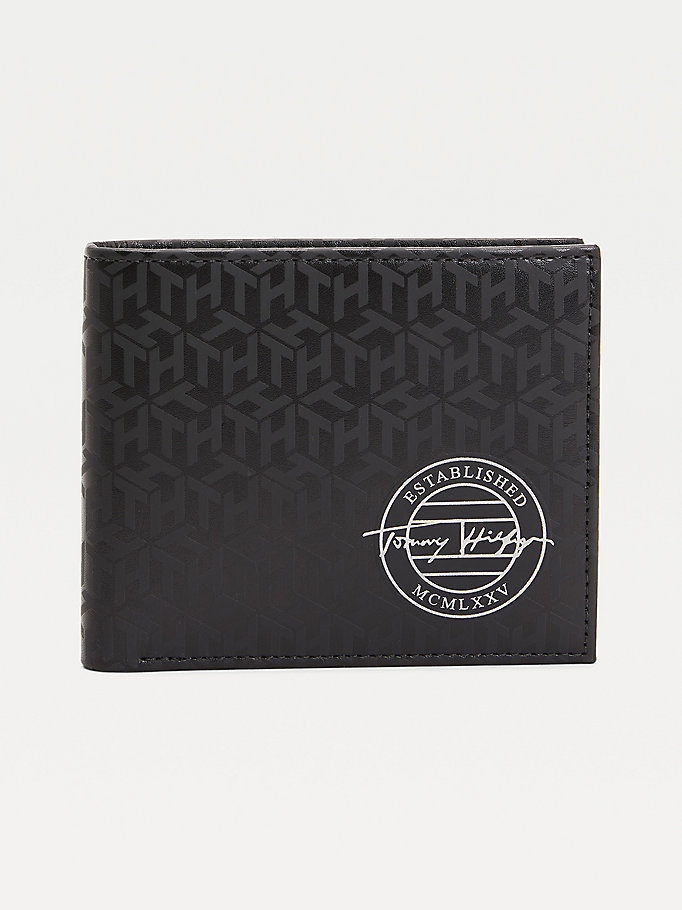 Tommy Hilfiger All-Over Monogram Card And Coin Lommebok Herre Svarte | FRGWPB-923