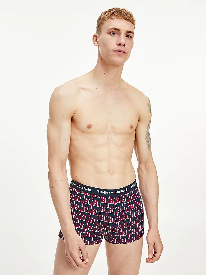 Tommy Hilfiger All-Over Print Organic Bomull Trunks Undertøy Herre Beige | JQVUOL-651