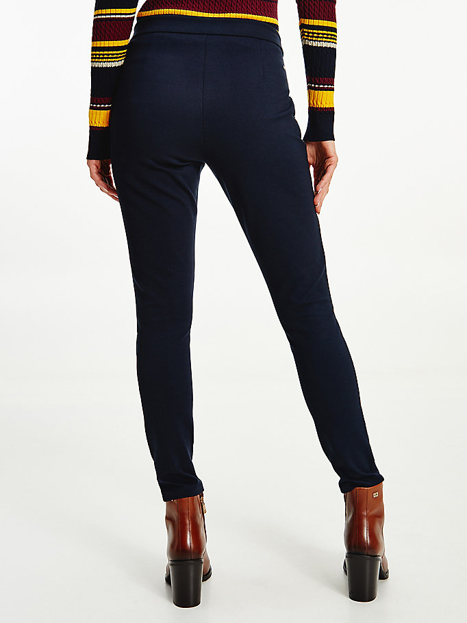 Tommy Hilfiger Audrey Stretch Bukser Dame Blå | JVUMDE-813