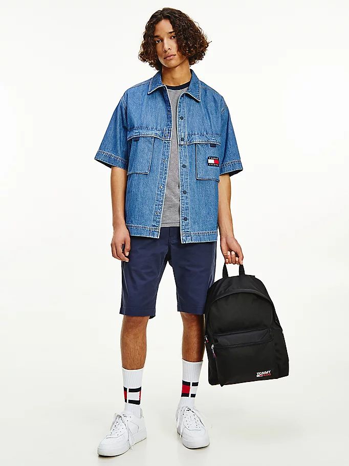 Tommy Hilfiger Badge Denim Utility Over Skjorte Herre Blå | YHKJSF-429