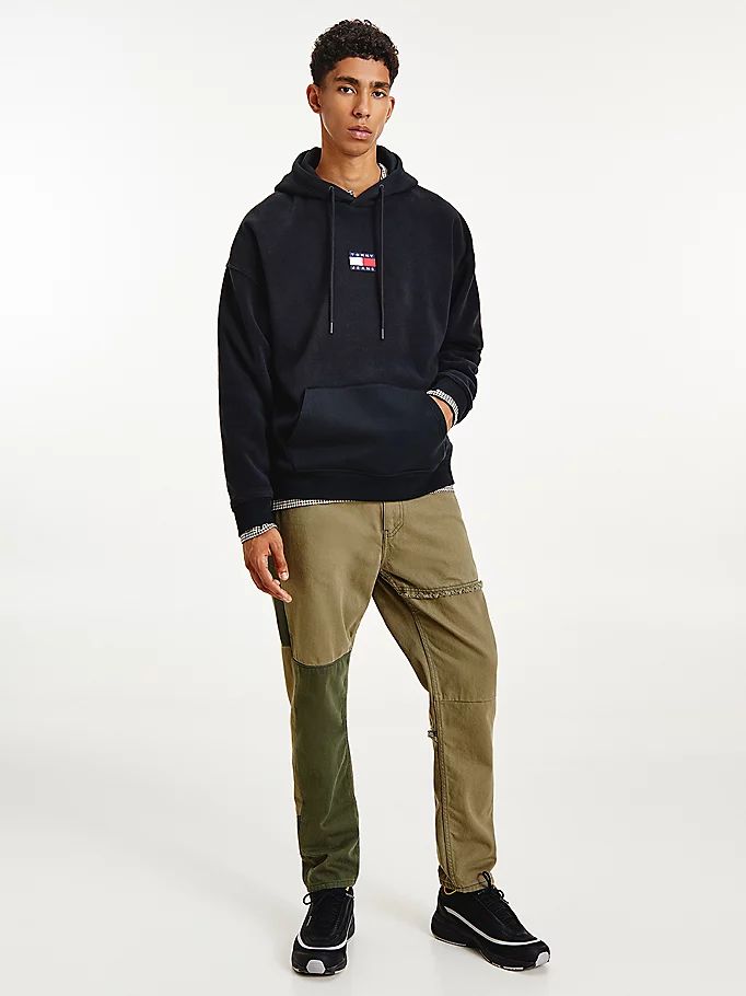 Tommy Hilfiger Badge Fleece Hettegensere Herre Svarte | EKHRPV-984