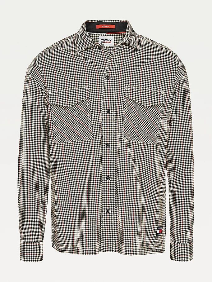 Tommy Hilfiger Badge Gingham Check Pocket Skjorte Herre Grå | ACRJVZ-520