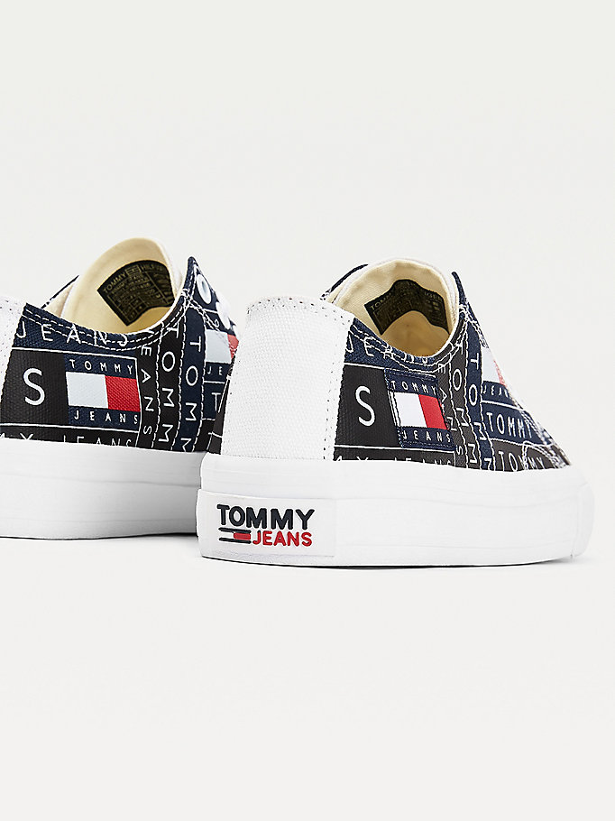 Tommy Hilfiger Badge Print Low- Joggesko Dame Blå | BEPZRY-046