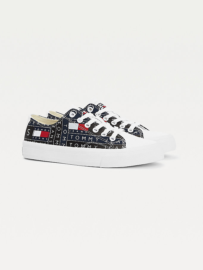 Tommy Hilfiger Badge Print Low- Joggesko Dame Blå | BEPZRY-046