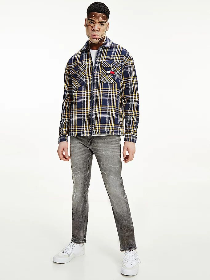 Tommy Hilfiger Badge Relaxed Fit Check Over Skjorte Herre Blå | OCBWLQ-237