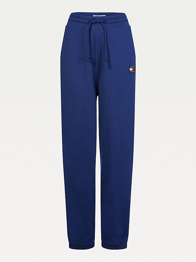 Tommy Hilfiger Badge Relaxed Joggers Dame Blå | WNAUIT-041