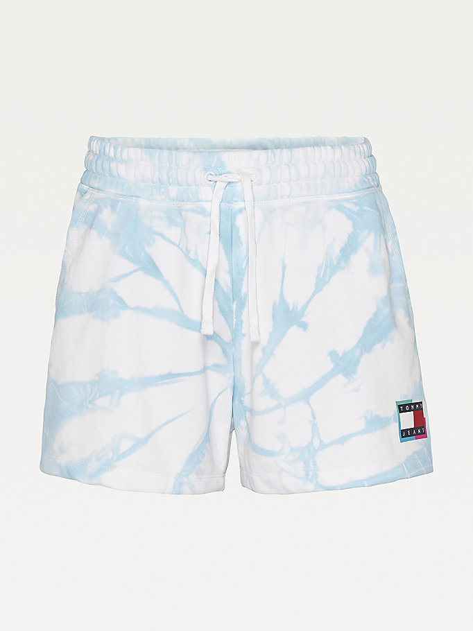 Tommy Hilfiger Badge Tie-Dye Shorts Dame Hvite | MHKYZW-081