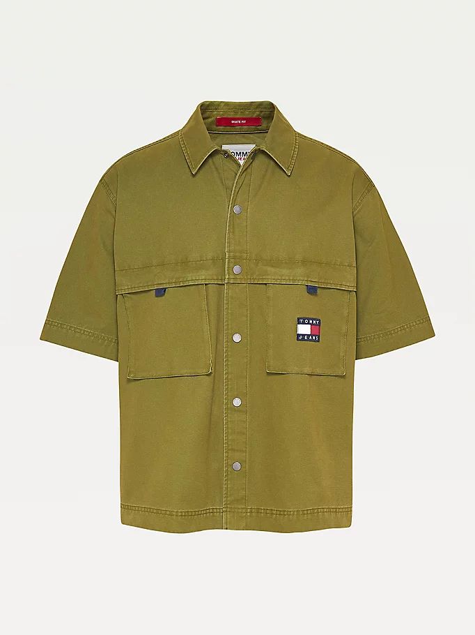 Tommy Hilfiger Badge Utility Over Skjorte Herre Grønn | SZWKGV-873