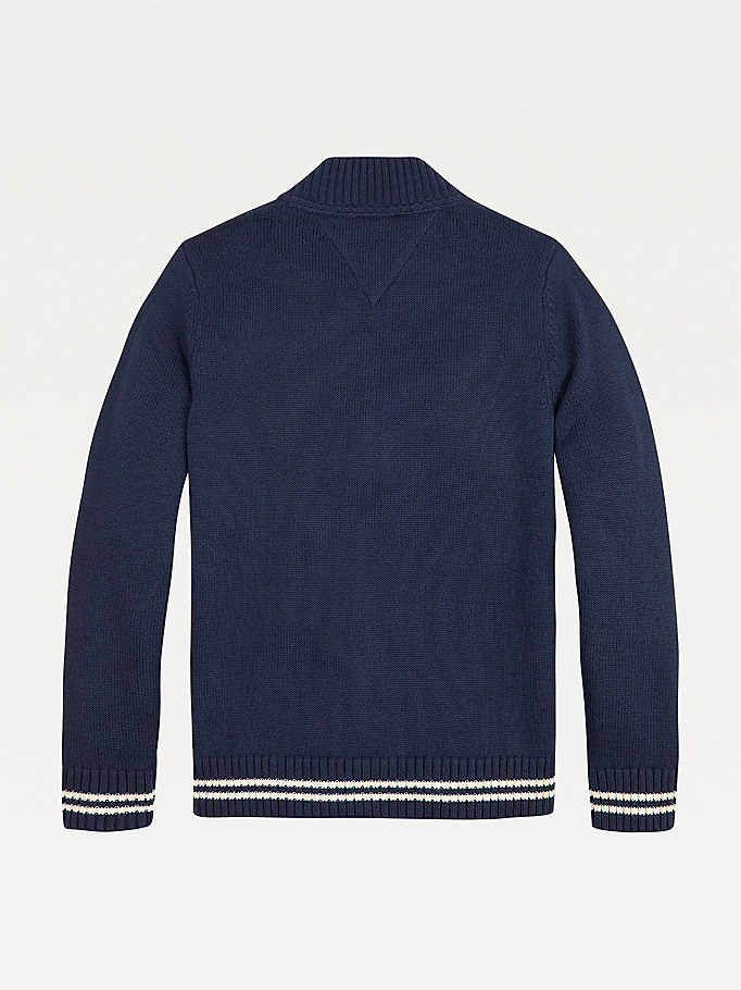 Tommy Hilfiger Baseball Badge Jumper Gutt Blå | SCHQIL-071