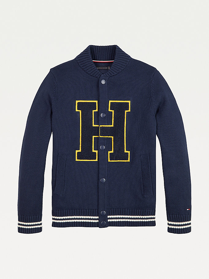 Tommy Hilfiger Baseball Badge Jumper Gutt Blå | SCHQIL-071