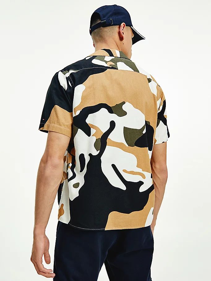 Tommy Hilfiger Bold Camo Print Kort Sleeve Skjorte Herre Grønn | QBIKFG-593