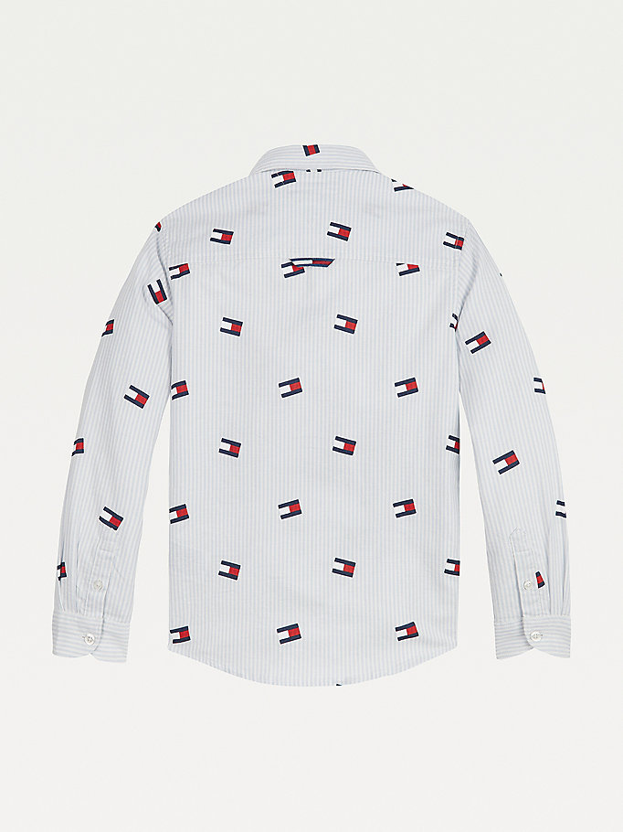 Tommy Hilfiger Bold Flag Skjorte Gutt Blå | CRPMXB-593