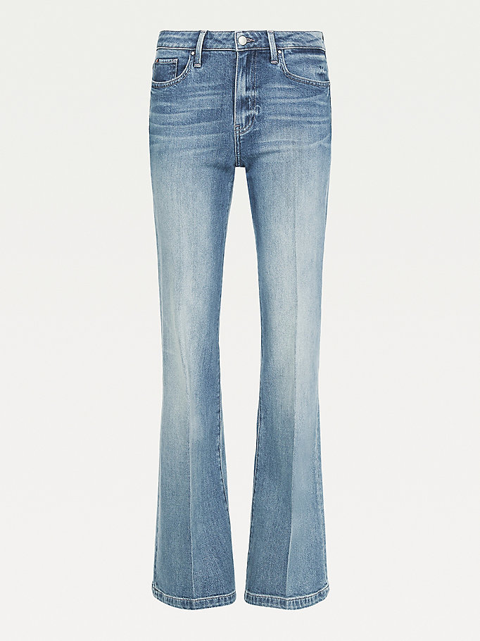 Tommy Hilfiger Bootcut Mid Rise Jeans Dame Blå | IGWOHJ-618