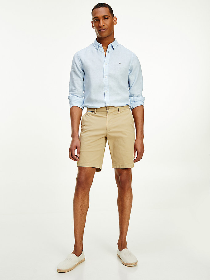 Tommy Hilfiger Brooklyn Slim Fit Structured Shorts Herre Khaki | BZCFSJ-567