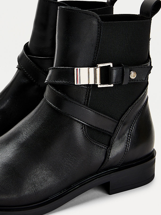 Tommy Hilfiger Buckled Ankelstøvletter Dame Svarte | ODBIMC-425