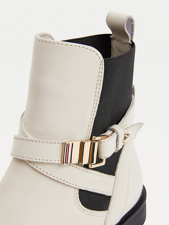 Tommy Hilfiger Buckled Ankelstøvletter Dame Beige | ORVXST-390