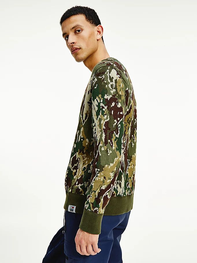 Tommy Hilfiger Camo Print Relaxed Fit Gensere Herre Grønn | DLKGQI-821