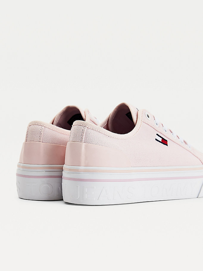 Tommy Hilfiger Canvas Flatform Joggesko Dame Rosa | AOPVFY-051