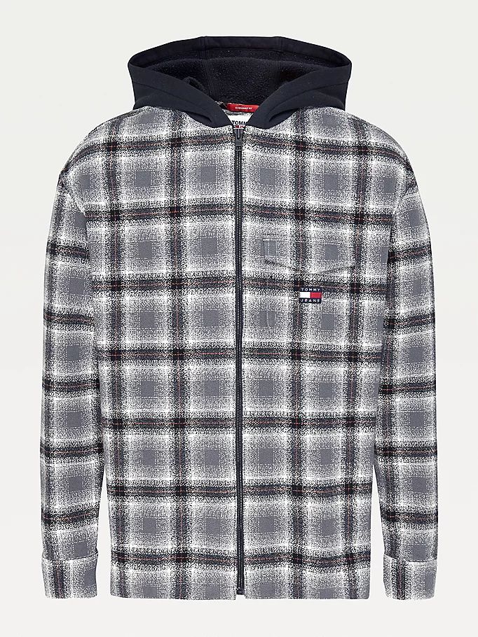 Tommy Hilfiger Check Organic Cottonover Skjorte Herre Svarte | IEBDRA-512