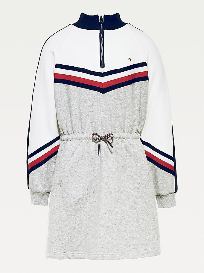 Tommy Hilfiger Chevron Colour-Blocked Kjoler Jente Grå | ZLEGPA-756