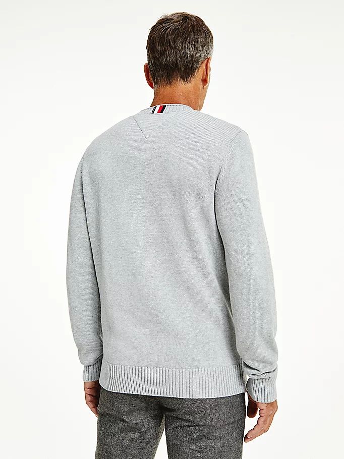 Tommy Hilfiger Chunky Knit Crew Neck Gensere Herre Grå | GTILAW-402