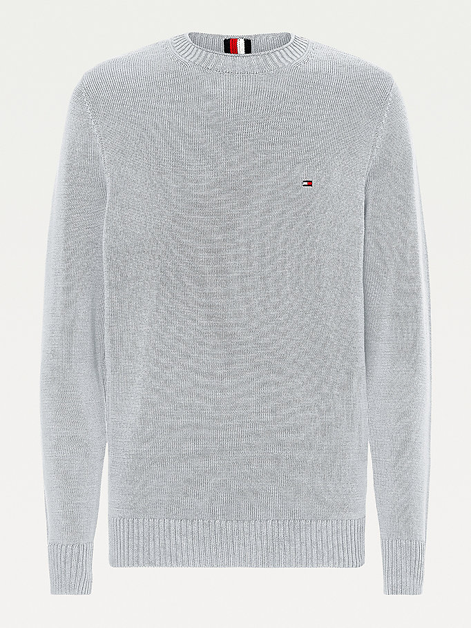 Tommy Hilfiger Chunky Knit Crew Neck Gensere Herre Grå | GTILAW-402