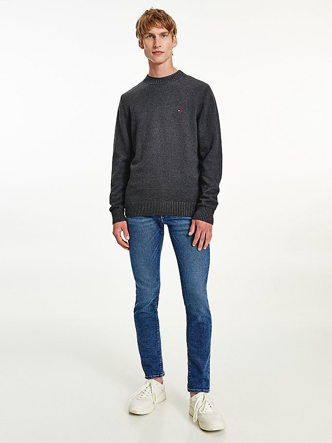 Tommy Hilfiger Chunky Knit Crew Neck Gensere Herre Grå | OKNXZF-391