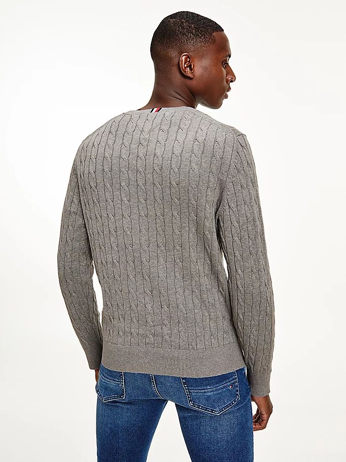 Tommy Hilfiger Classics Cable Knit Gensere Herre Grå | WAIEFH-469