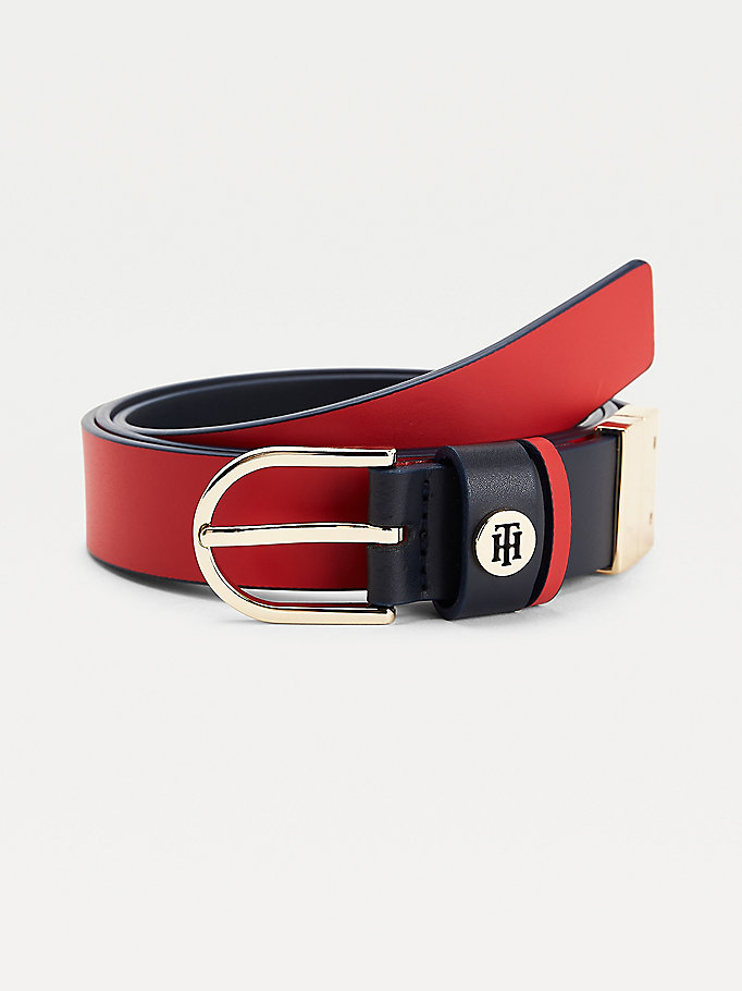 Tommy Hilfiger Classics Reversible Organic Lær Belte Dame Blå | HNPTIK-612