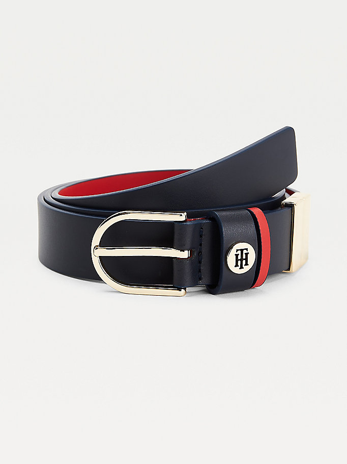 Tommy Hilfiger Classics Reversible Organic Lær Belte Dame Blå | HNPTIK-612