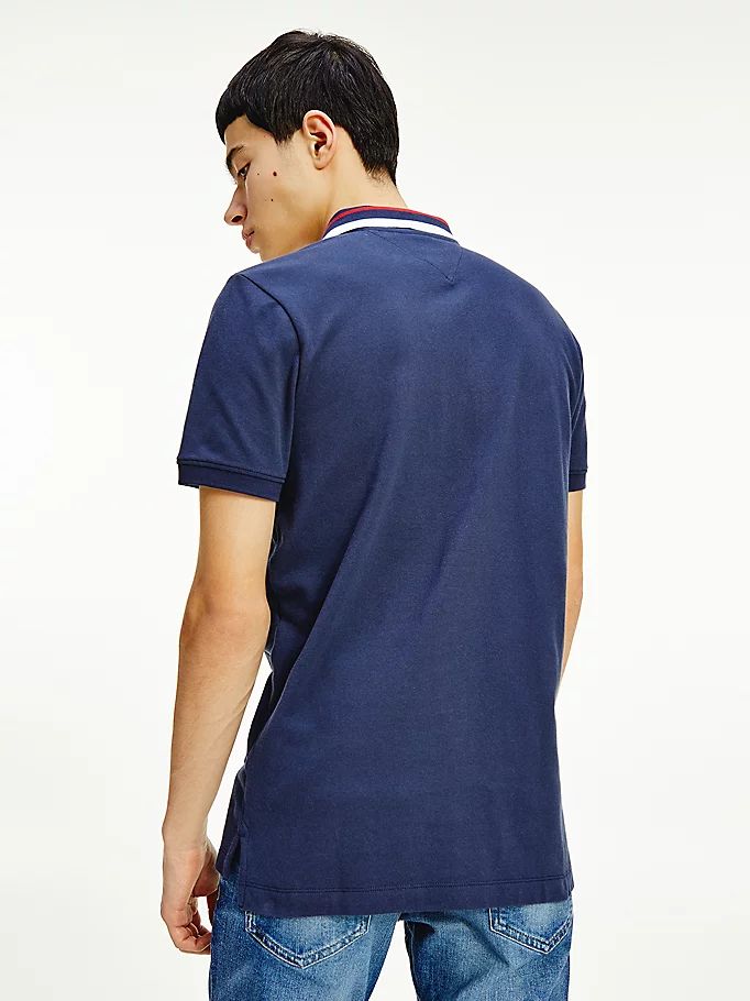 Tommy Hilfiger Classics Tipped Stretch Slim Fit Polo T Skjorte Herre Blå | VRYAMZ-032