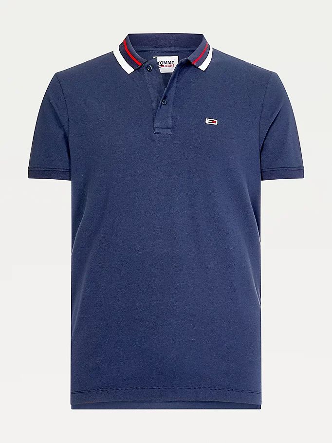 Tommy Hilfiger Classics Tipped Stretch Slim Fit Polo T Skjorte Herre Blå | VRYAMZ-032