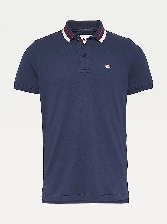 Tommy Hilfiger Classics Tipped Stretch Slim Fit Polo T Skjorte Herre Blå | VRYAMZ-032