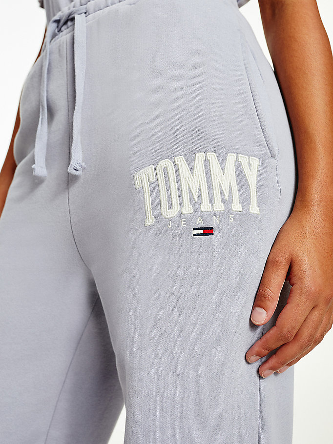 Tommy Hilfiger College Badge Plush Joggers Dame Lilla | HKINFE-049