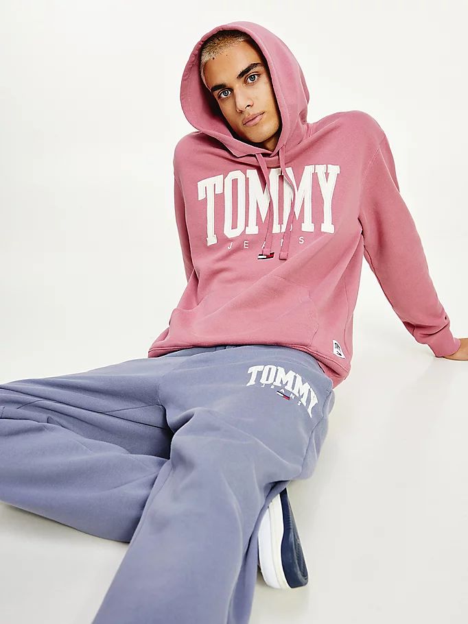 Tommy Hilfiger College Logo Hettegensere Herre Rosa | QCYXLW-716