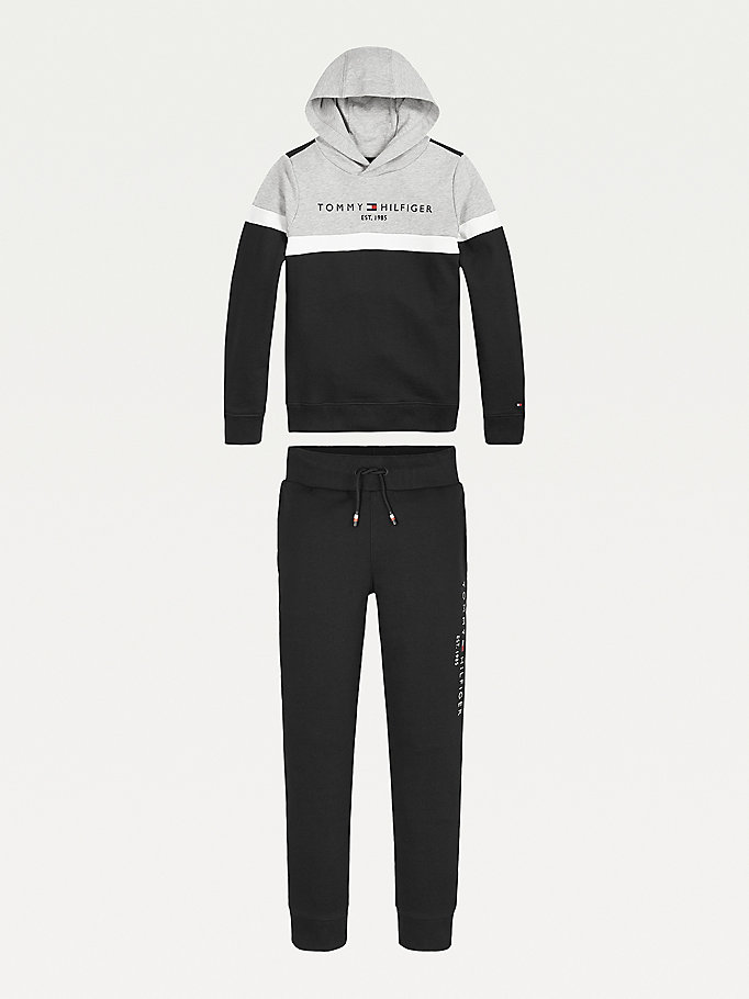 Tommy Hilfiger Colour-Blocked And Set Joggers Gutt Svarte | ABSWGJ-803