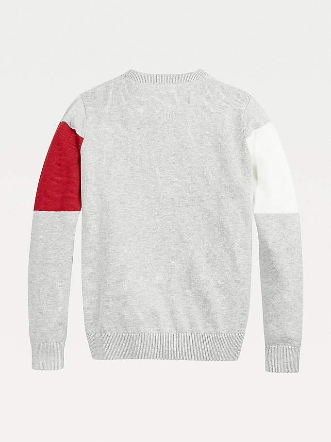 Tommy Hilfiger Colour-Blocked Archive Jumper Gutt Grå | BFGPYQ-931