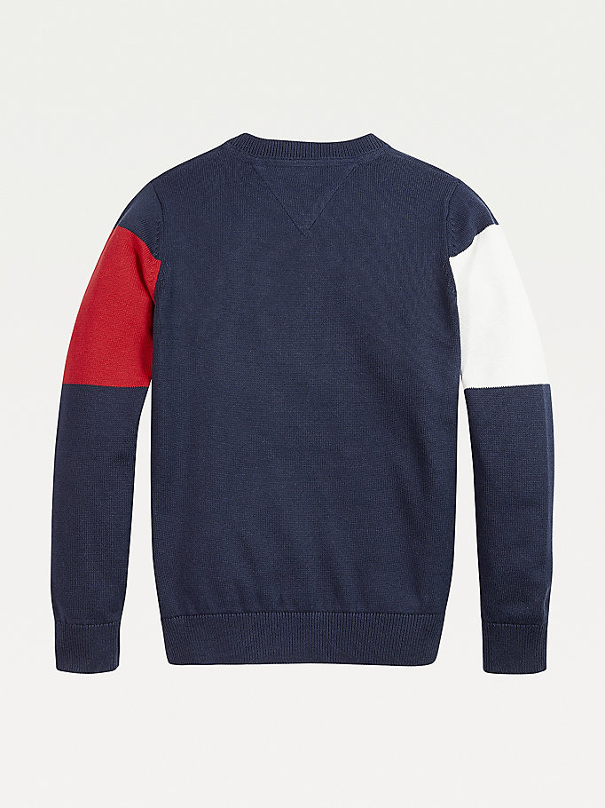 Tommy Hilfiger Colour-Blocked Archive Jumper Gutt Blå | VAHTPE-901